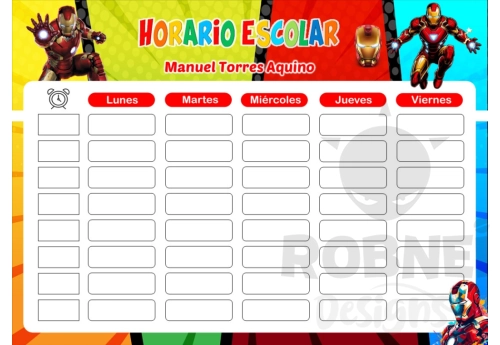 Iron Man Horario Escolar